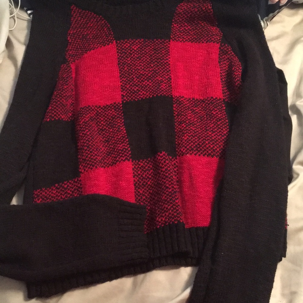 Red and Black checkered sweater
